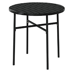 Maison Chic Mobilier à dîner 3 pcs de jardin - Ensemble table et chaises d'extérieur - Salon/Mobilier de jardin classique Résine tressée Noir -MN64089 pas cher