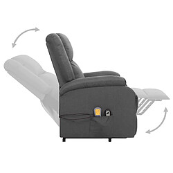 Acheter vidaXL Fauteuil de massage inclinable Gris foncé Tissu