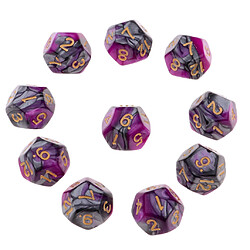 Polyéthylène dés multi-face dés D12 pour D u0026 D Table de jeu TRPG Violet + Gris