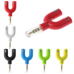 Adaptateur répartiteur de câble audio aux 3.5mm pour écouteur casque pc rouge