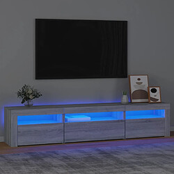 Maison Chic Meubles TV avec lumières LED - Banc TV pour salon Sonoma gris 195x35x40 cm -MN18866