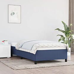 vidaXL Cadre de lit sans matelas bleu 100x200 cm tissu