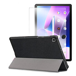 Etui en simili cuir + verre trempé pour Lenovo Tab M10 Gen 3 - Noir - Visiodirect -