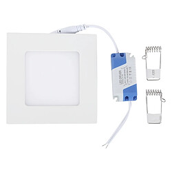 Wewoo Lampe carrée blanche de lumière de la 12cm 6W avec le conducteur de LED, 30 LED SMD 2835, flux lumineux: 430LM, CA 85-265V, taille de découpe: 11cm pas cher