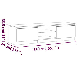 vidaXL Meuble TV avec lumières LED Sonoma gris 140x40x35,5 cm pas cher