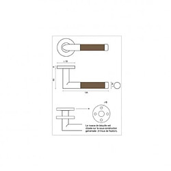 Poignées de porte modèle Sauterne - inox 304 brossé et wengé x2