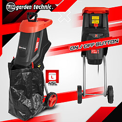 Avis Elem Garden Technic Broyeur de végétaux électrique 2600W avec sac récupérateur de 45L - Elem Garden