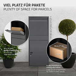 Acheter ML DESIGN MODERN LIVING Boîte à colis en acier galvanisé anthracite avec trappe pour colis 41x103x38 cm