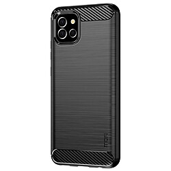 Coque en TPU MOFI surface brossée, texture en fibre de carbone noir pour votre Samsung Galaxy A03 (166.5 x 75.98 x 9.14mm)