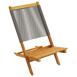 Avis vidaXL Chaises de jardin lot de 2 gris bois d'acacia et polypropylène