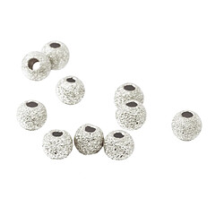 10pcs Argent 925 Chanceux Perles En Vrac Bracelet Bricolage Fabrication De Bijoux Artisanat 4mm