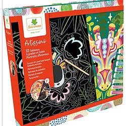 Au Sycomore Artissimo - xl multiactivites-scratch art et sable -portraits d'animaux