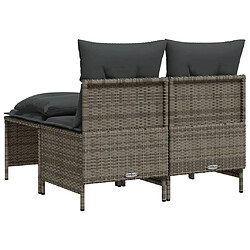 Acheter vidaXL Salon de jardin 4 pcs avec coussins gris résine tressée