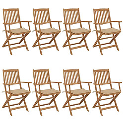 vidaXL Chaises pliables - Bois Acacia