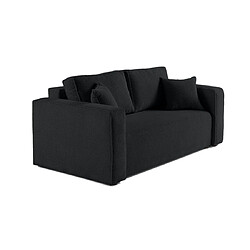 Bestmobilier Topaze - canapé droit 2 places - en velours texturé Topaze - canapé droit 2 places - en velours texturé - Noir