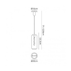 Luminaire Center Suspension design Jarras Chrome poli 1 ampoule 71cm