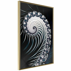 Paris Prix Affiche Murale Encadrée Fractal Spiral Negative 20 x 30 cm Or