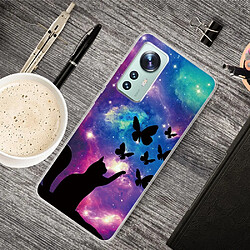 Coque en TPU antichoc Chat et papillons pour votre Xiaomi 12/12X