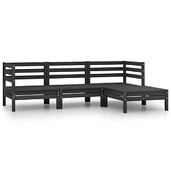 Maison Chic Salon de jardin 4 pcs - Table et chaises d'extérieur - Mobilier/Meubles de jardin Moderne Bois de pin massif Noir -MN89921