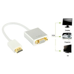 Wewoo Câble Full HD 1080P 19 broches HDMI mâle vers VGA femelle adaptateur vidéo avec audio, longueur: 22cm pas cher