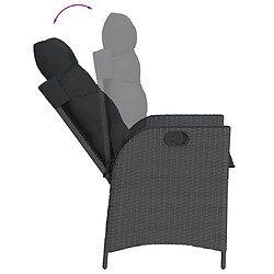 Avis vidaXL Ensemble à manger de jardin avec coussins 3 pcs Noir