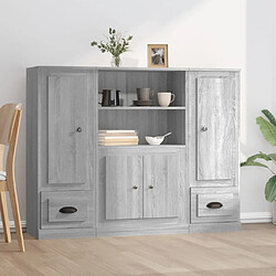 vidaXL Buffets 3 pcs sonoma gris bois d'ingénierie