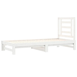 Avis vidaXL Lit coulissant sans matelas blanc 2x(90x190) cm