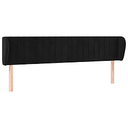 vidaXL Tête de lit avec oreilles Noir 203x23x78/88 cm Velours