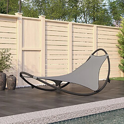 Maison Chic Chaise longue à bascule | Bain de soleil Relax | Transat avec roues Acier et textilène Gris -GKD49200