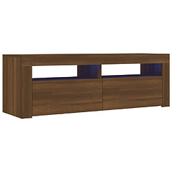 Maison Chic Meubles TV avec lumières LED - Banc TV pour salon chêne marron 120x35x40 cm -MN16981