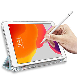 Etui en PU trois volets avec support transparent fleur/rose clair pour votre Apple iPad 10.2 (2020)(2019)