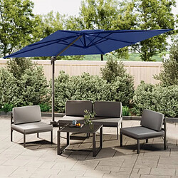 Maison Chic Parasol Jardin | Parasol cantilever à double toit Bleu azuré 400x300 cm - GKD71114