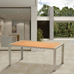 Table à Manger de Jardin Chillvert Nápoles Aluminium 170x96,5x75 cm Beige pour 6 Personnes