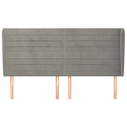 Avis Maison Chic Tête de lit scandinave avec oreilles,meuble de chambre Gris clair 183x23x118/128 cm Velours -MN83780