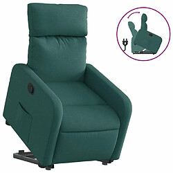 Maison Chic Fauteuil Relax pour salon, Fauteuil inclinable vert foncé tissu -GKD84231