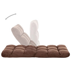 vidaXL Chaise pliable de sol Marron Microfibre pas cher