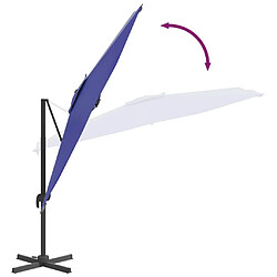 Helloshop26 Parasol meuble de jardin déporté avec mât en aluminium 400 x 300 cm bleu azuré 02_0008492 pas cher