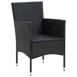 Maison Chic Mobilier à dîner 7 pcs de jardin avec coussins - Ensemble table et chaises d'extérieur - Salon/Mobilier de jardin classique Résine tressée Noir -MN61849 pas cher