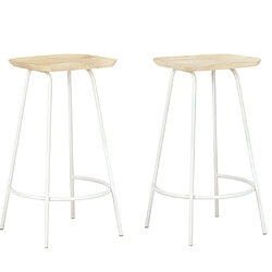 vidaXL Tabourets de bar lot de 2 bois de manguier massif