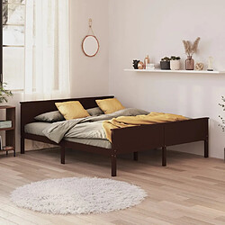 vidaXL Cadre de lit sans matelas marron foncé pin massif 200x200 cm