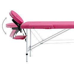 Acheter vidaXL Table de massage pliable 2 zones Aluminium Rose