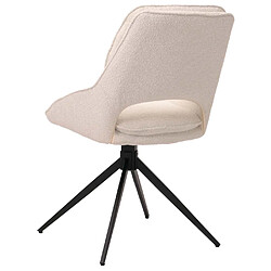 Mendler Lot de 2 chaises de salle à manger HWC-N73, chaise de cuisine, pivotante Auto-Return, tissu/textile Boucle (540g/m²) Oeko-Tex ~ crème pas cher