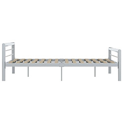 Avis vidaXL Cadre de lit sans matelas gris et blanc métal 180x200 cm