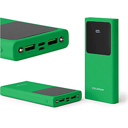 SANAG Colorum Power Bank 10000Mah Vert - Batterie Externe Portable Avec Usb-C Microusb - Power Bank Avec Écran Led - Batterie Externe Charge Rapide De Deux Appareils Avec Deux Voyants Led