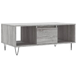 vidaXL Table basse Sonoma gris 90x50x36,5 cm Bois d'ingénierie