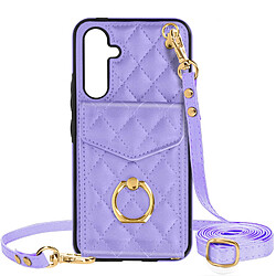 Avizar Coque Cordon pour Samsung Galaxy A54 5G Dos Portefeuille Bague Violet Clair