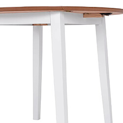 Acheter vidaXL Ensemble de salle à manger 3 pcs MDF et hévéa Blanc