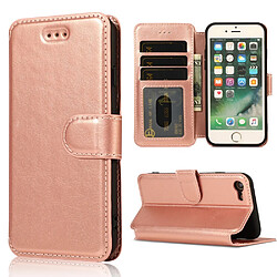 Etui en PU + TPU avec support or rose pour votre Apple iPhone SE (2nd Generation)/8/7