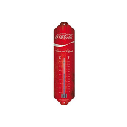 Nostalgic Art Thermomètre en métal Pub 28 x 6.5 cm Coca Cola Logo rouge.