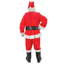 ECD Germany Costume de Père Noël 9 Pièces avec Bonnet, Barbe, Ceinture, Gants, Taille Unique S-XL, Rouge-Blanc, Tissu Moelleux, Déguisement pour Noël, Costume de Père Noël Hommes/Adultes, Fêtes Noël